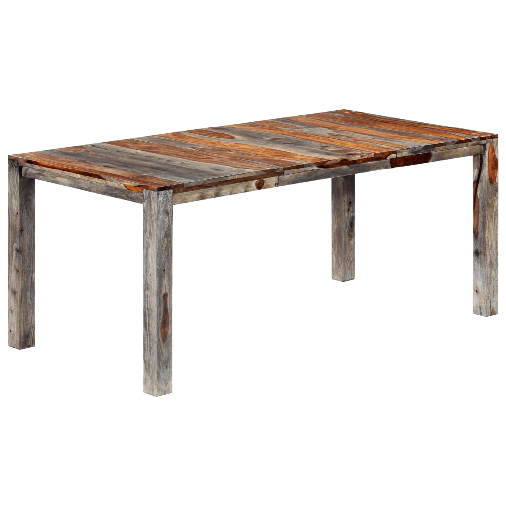 vidaXL Tavolo da Pranzo Grigio 180x90x76 cm Legno Massello di Sheesham