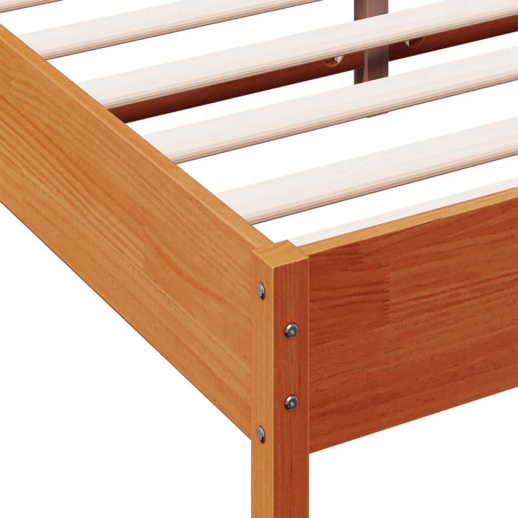 vidaXL Letto senza Materasso Marrone Cera 135x190 cm in Legno di Pino