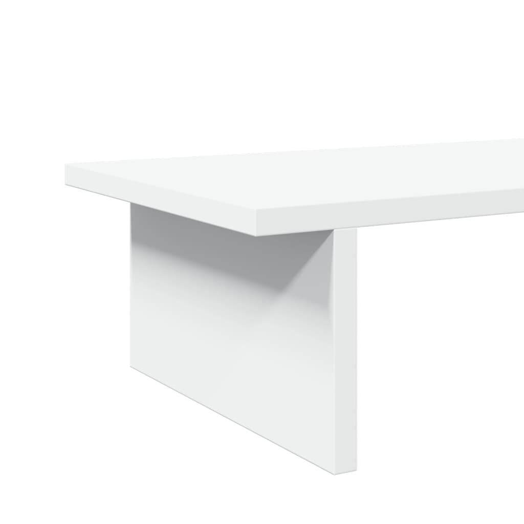 vidaXL Supporto per Monitor Bianco 100x27x15 cm Legno Massello di Pino