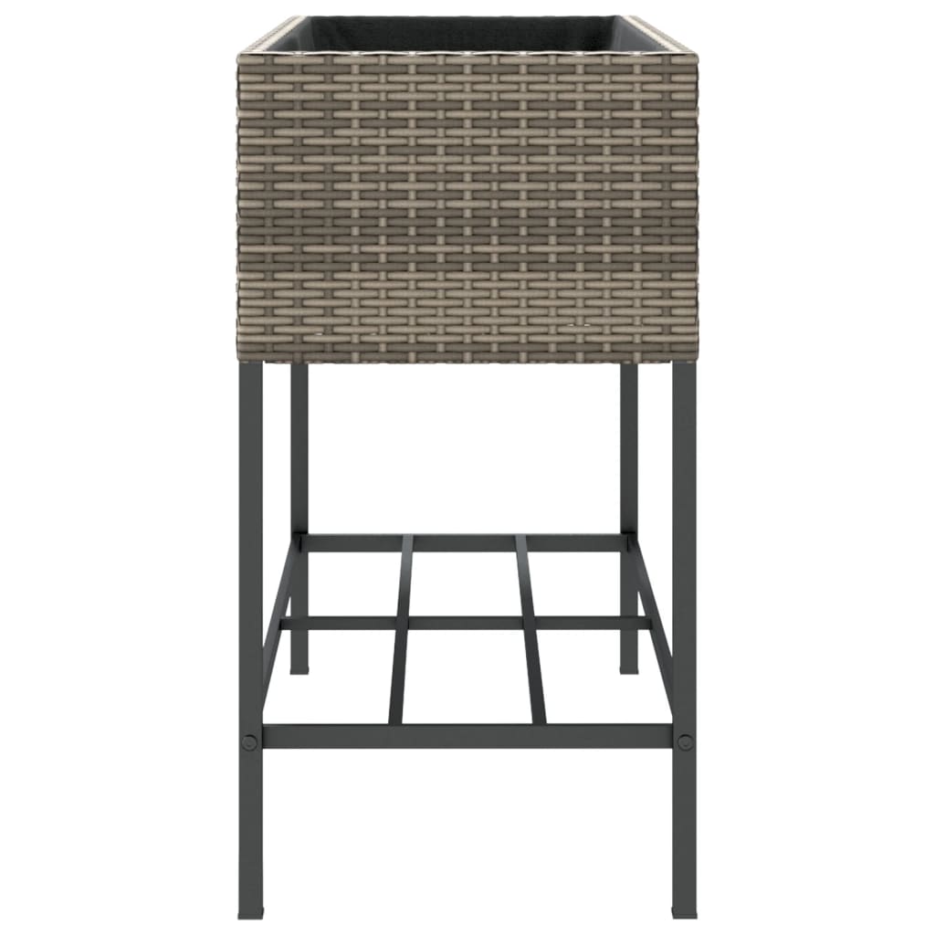 vidaXL Fioriere Giardino con Ripiani 2pz Grigie 90x40x75cm Polyrattan