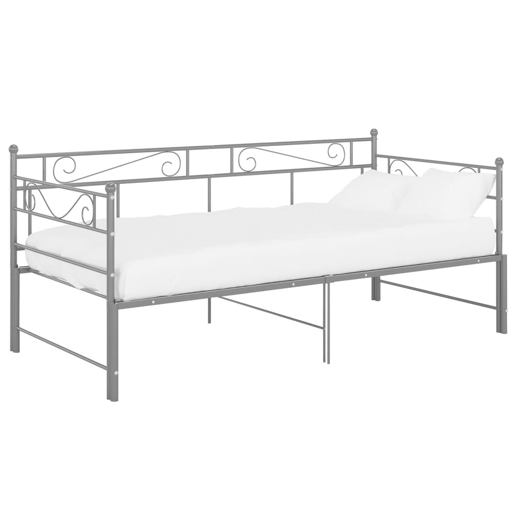 vidaXL Telaio Divano Letto Estraibile Grigio in Metallo 90x200 cm