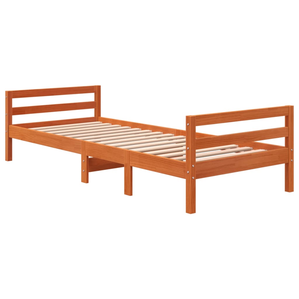 vidaXL Letto senza Materasso Marrone Cera 75x190 cm in Legno di Pino