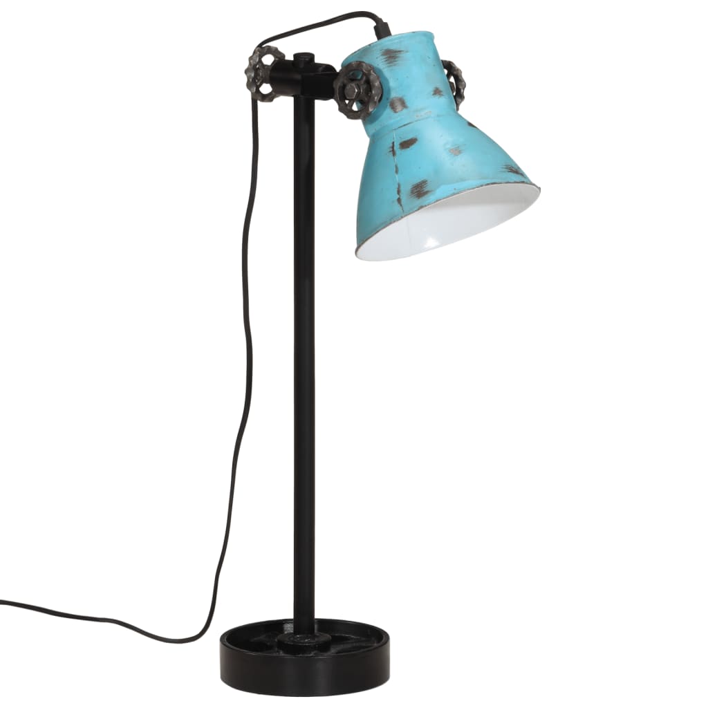 vidaXL Lampada da Scrivania 25 W Blu Anticato 15x15x55 cm E27