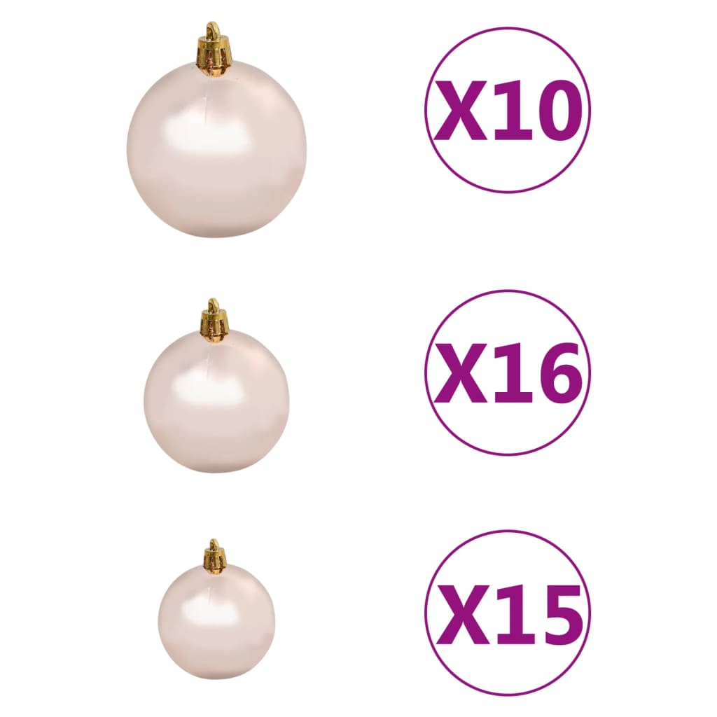 vidaXL Albero di Natale Preilluminato con Palline e Pigne 210 cm