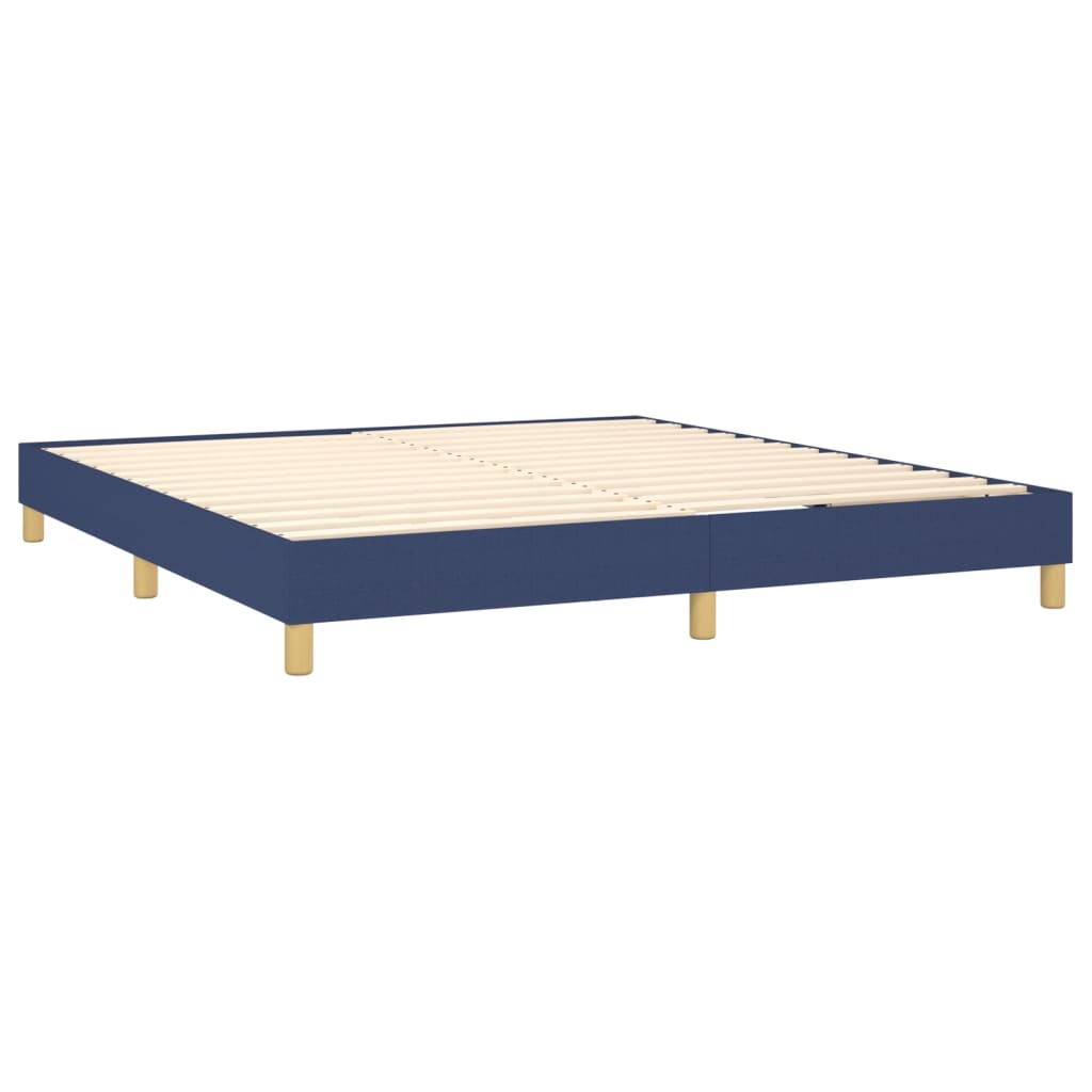 vidaXL Letto a Molle con Materasso e LED Blu 180x200 cm in Tessuto