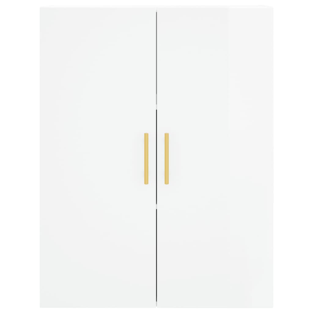 vidaXL Mobile a Parete Bianco Lucido 69,5x34x90 cm