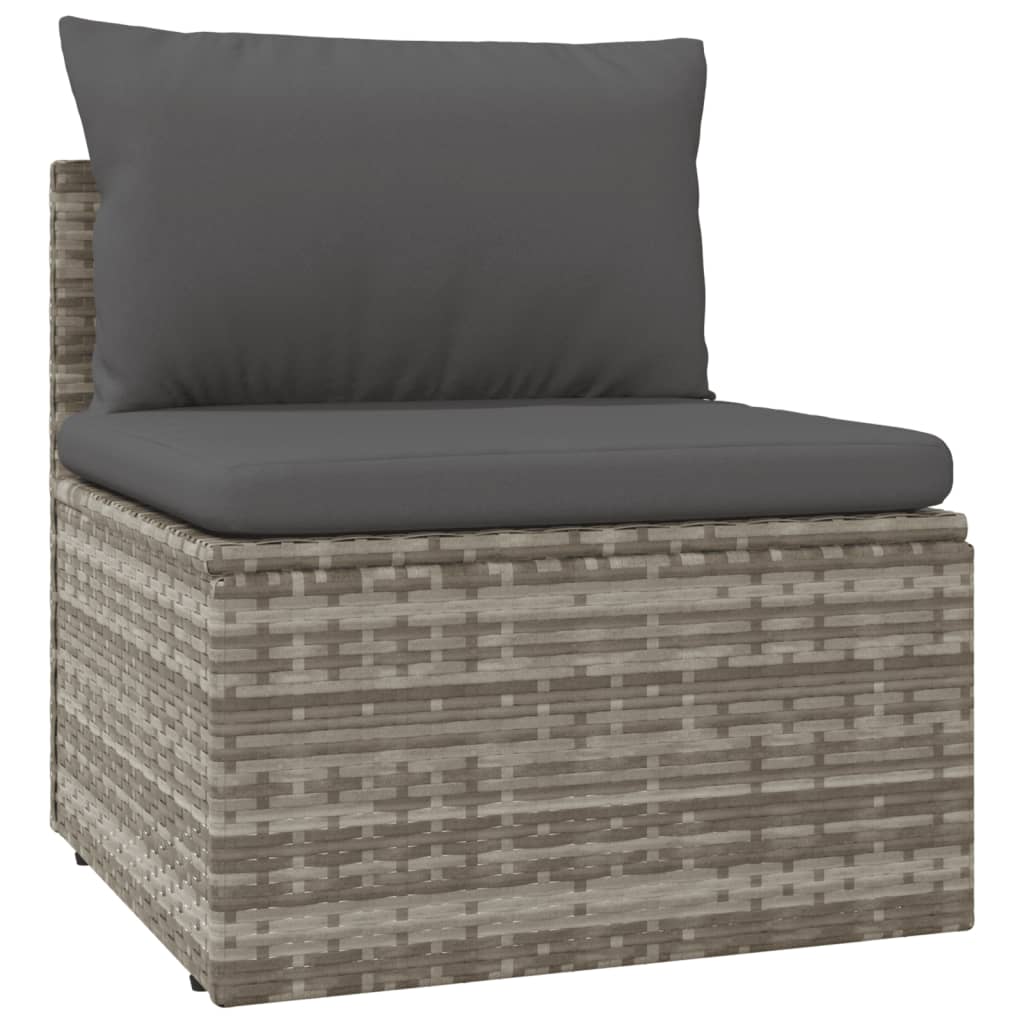 vidaXL Set Divani da Giardino 13 pz con Cuscini in Polyrattan Grigio