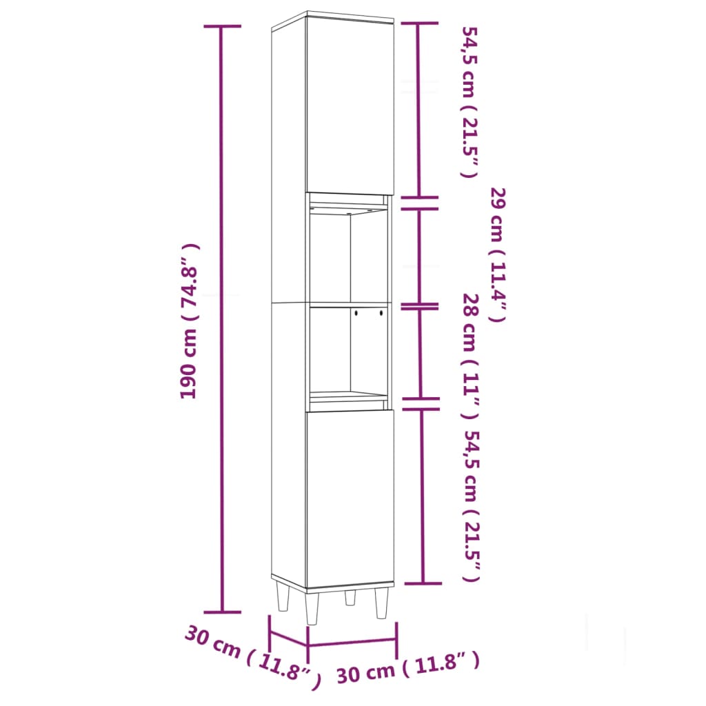 vidaXL Set Mobili da Bagno 3 pz Rovere Fumo in Legno Multistrato