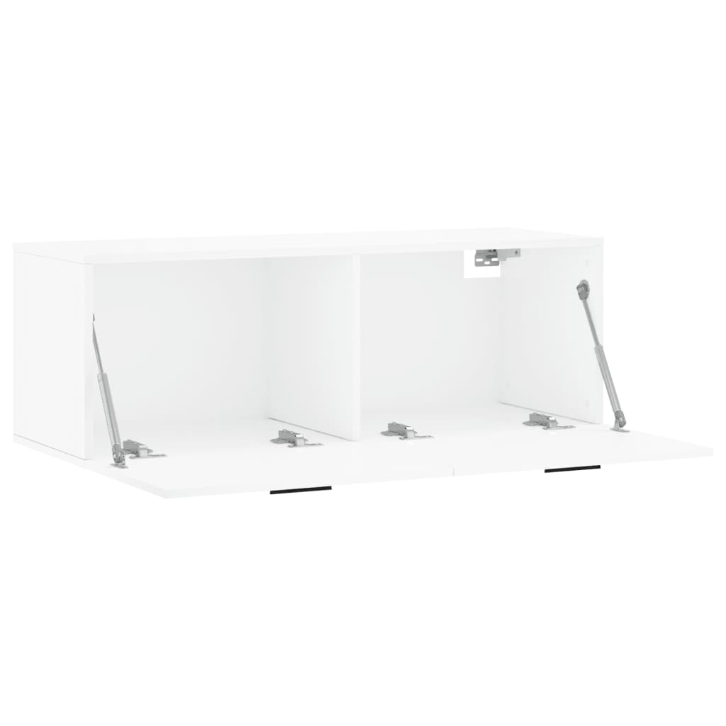 vidaXL Mobile a Parete Bianco Lucido 100x36,5x35 cm Legno Multistrato