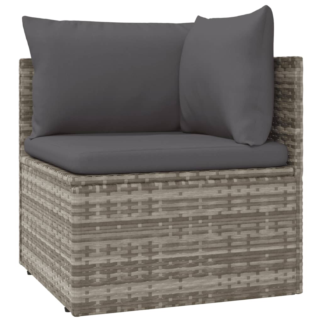 vidaXL Set Divani da Giardino 12 pz con Cuscini in Polyrattan Grigio