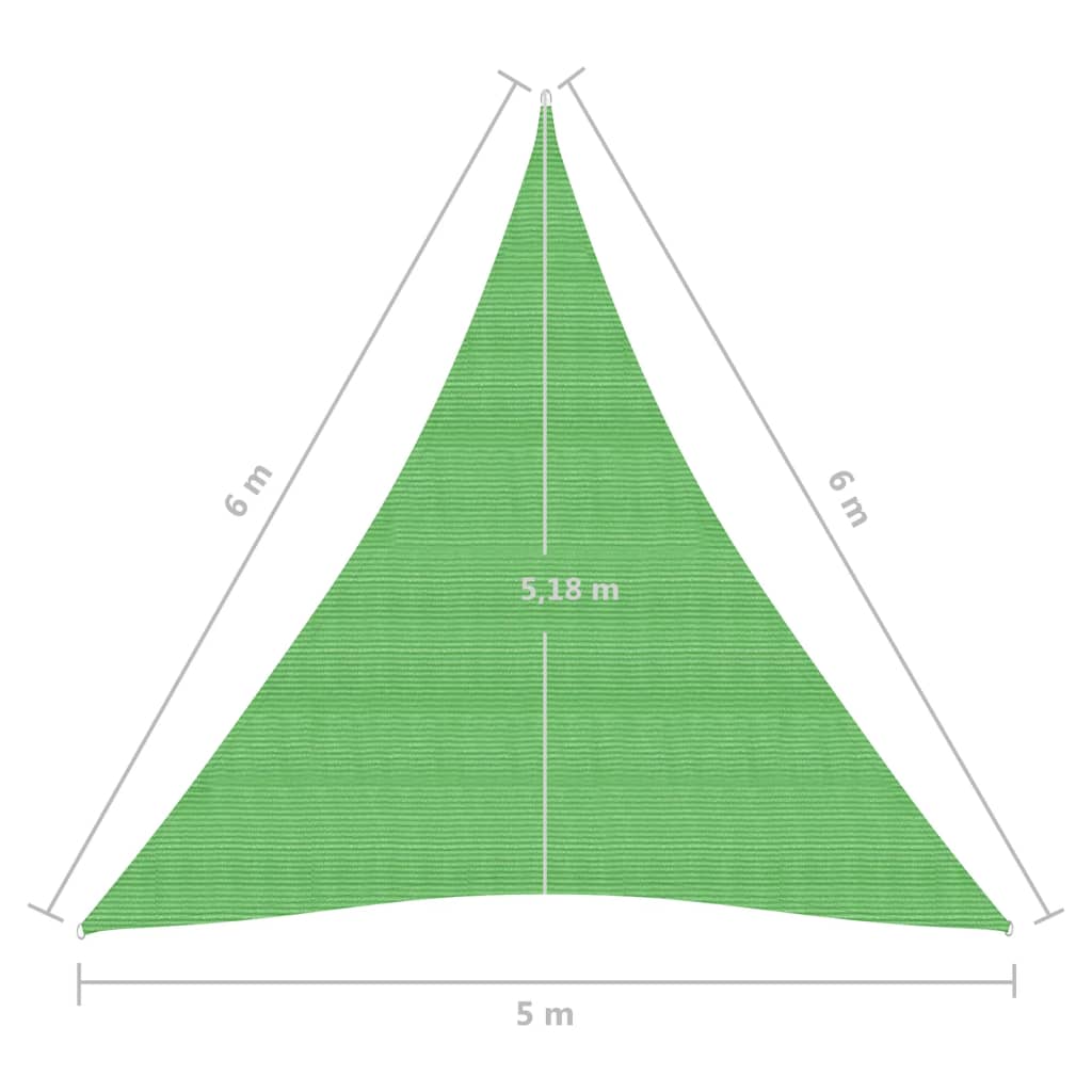 vidaXL Vela Parasole 160 g/m² Verde Chiaro 5x6x6 m in HDPE