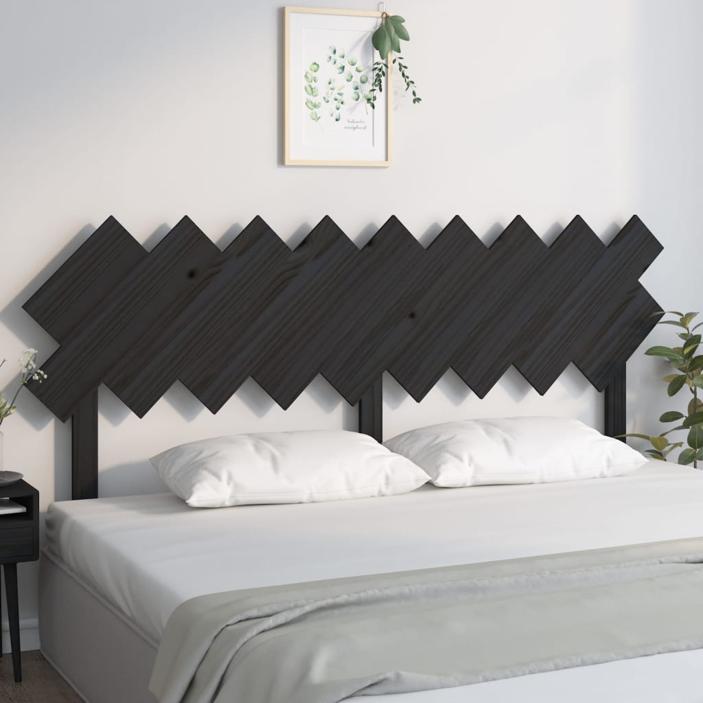 vidaXL Testiera per Letto Nera 178x3x80,5 cm in Legno Massello di Pino