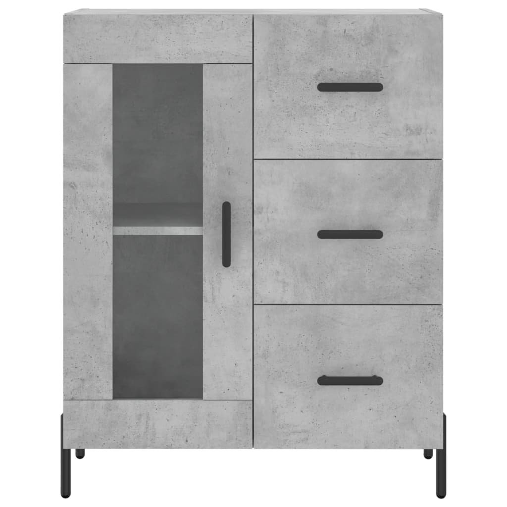 vidaXL Credenza Grigio Cemento 69,5x34x180 cm in Legno Multistrato