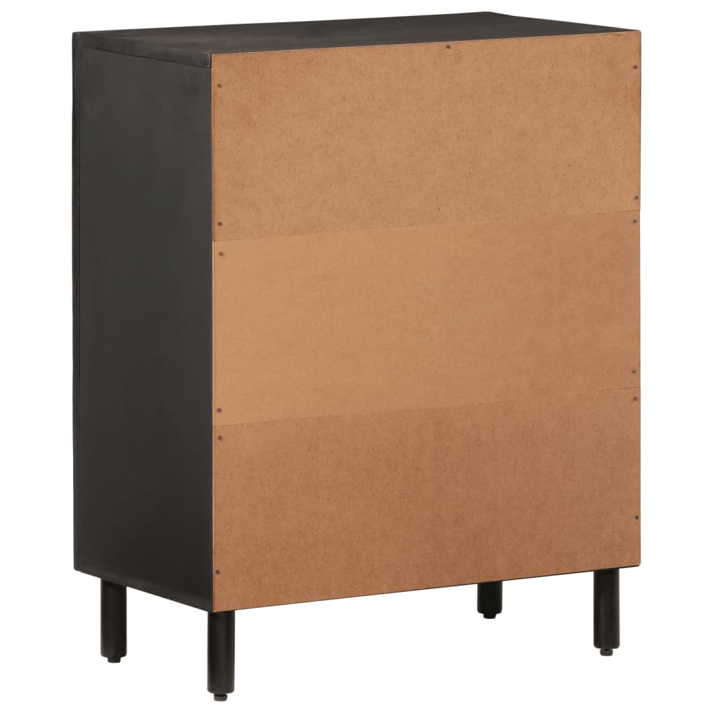 vidaXL Credenza Nera 60x33x75 cm in Legno Massello di Mango