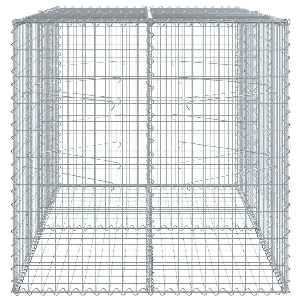 vidaXL Cesto Gabbione con Copertura 200x100x100 cm in Ferro Zincato