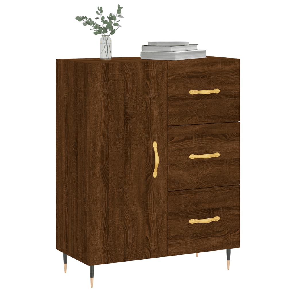 vidaXL Credenza Rovere Marrone 69,5x34x90 cm in Legno Multistrato