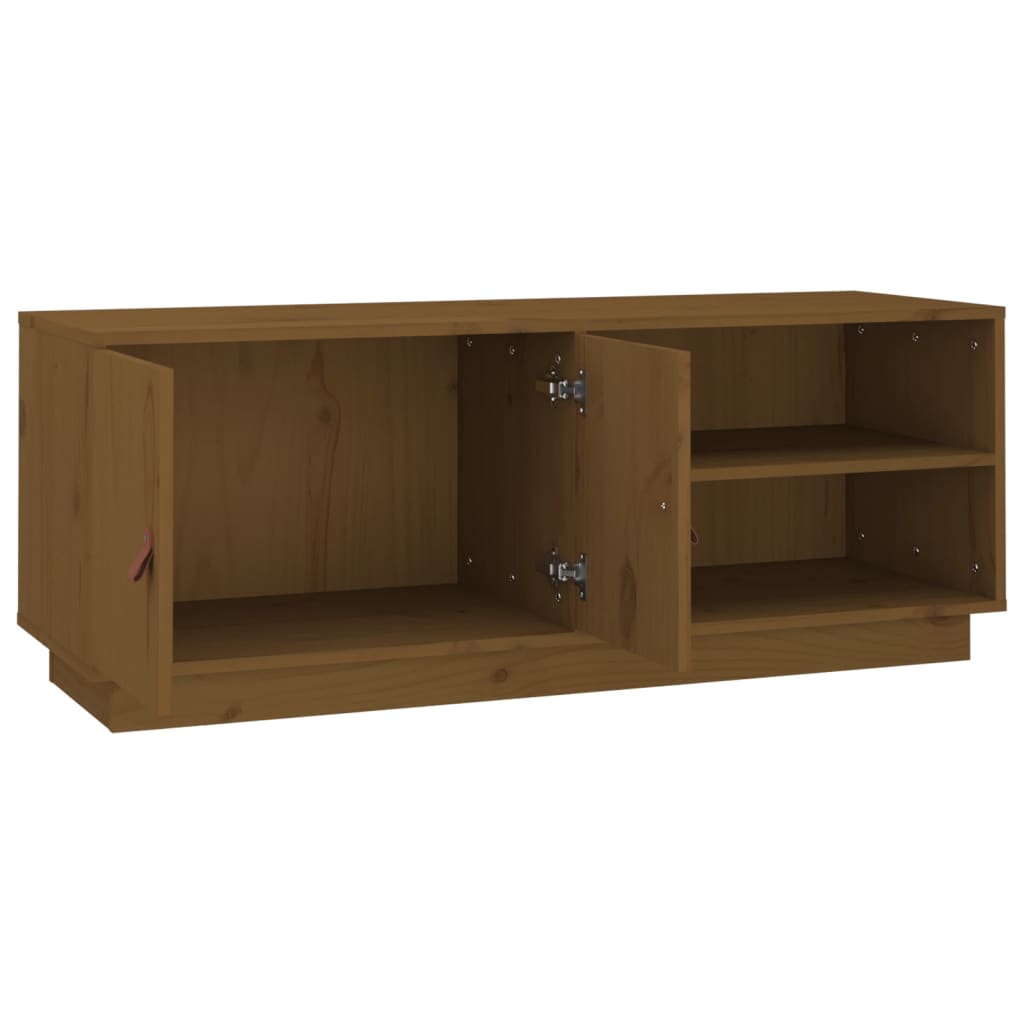 vidaXL Mobile Porta TV ambra 105x34x40 cm in Legno Massello di Pino