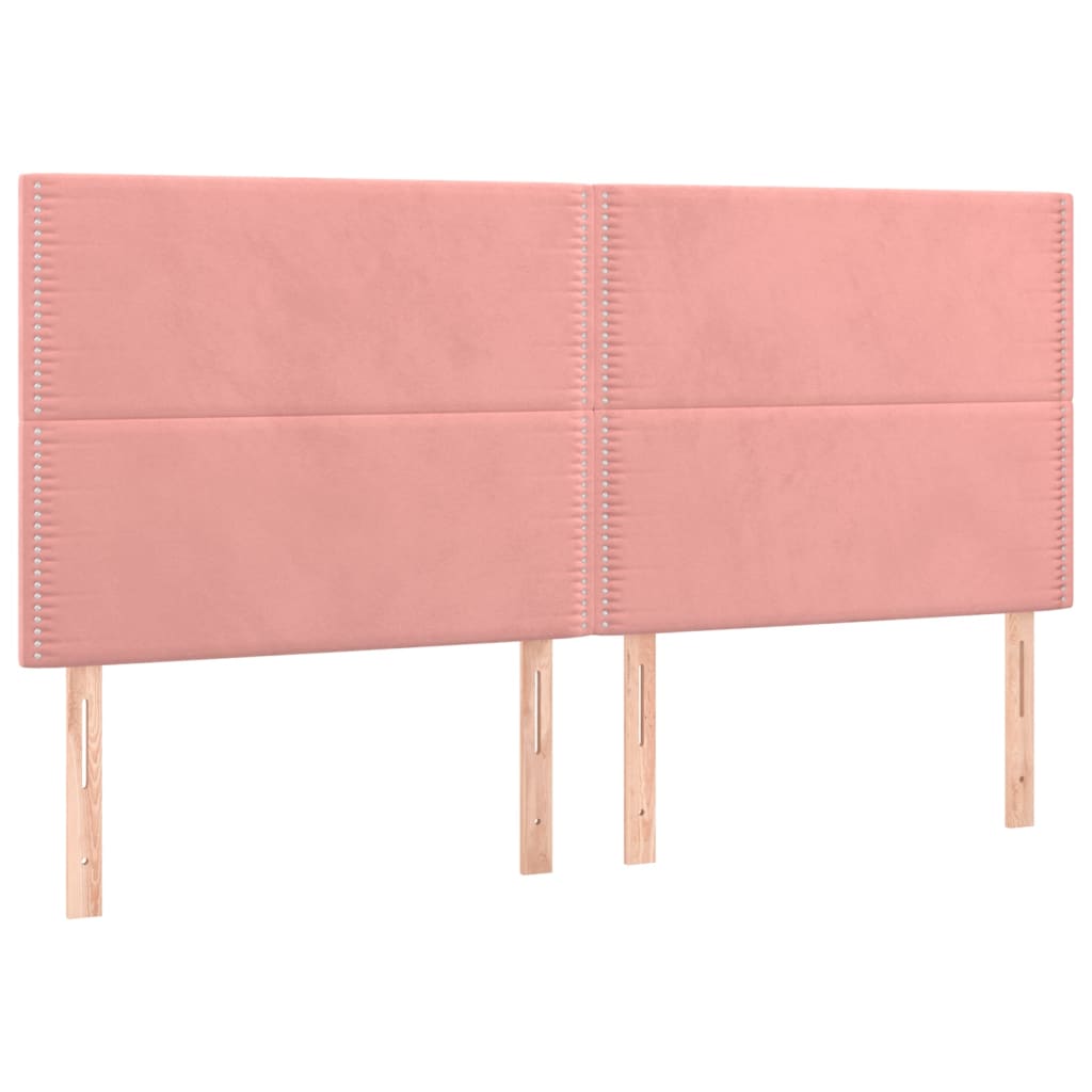 vidaXL Letto a Molle con Materasso e LED Rosa 200x200 cm in Velluto