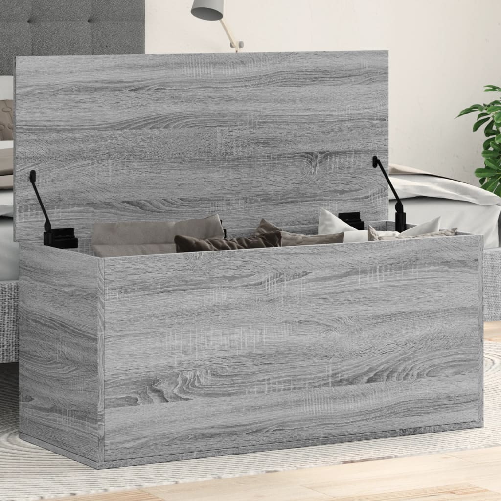 vidaXL Contenitore Grigio Sonoma 100x42x46 cm Legno Multistrato