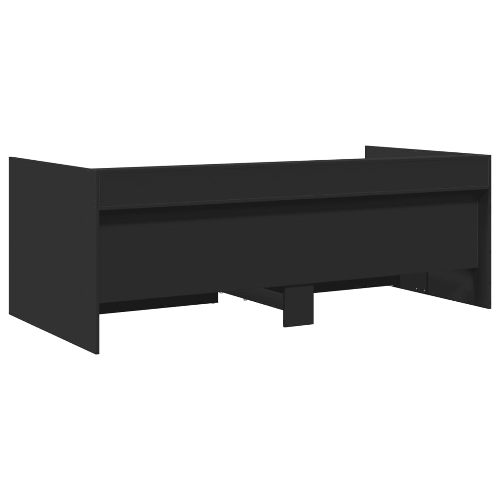 vidaXL Divano Letto con Cassetti senza Materasso Nero 75x190 cm