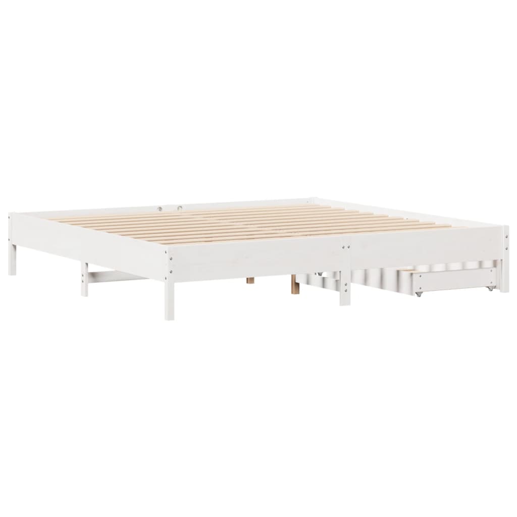 vidaXL Letto senza Materasso Bianco 180x200 cm Legno Massello di Pino