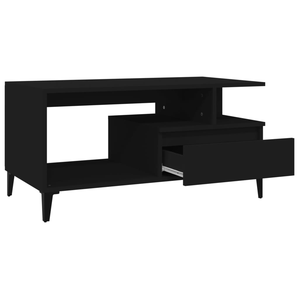 vidaXL Tavolino da Salotto Nero 90x49x45 cm in Legno Multistrato