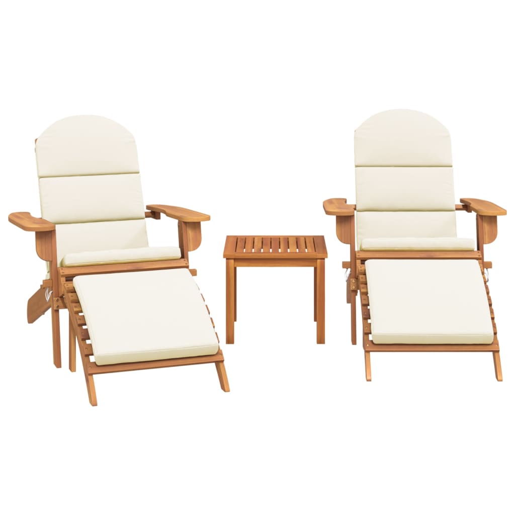 vidaXL Set Salotto da Giardino Adirondack 3pz Legno Massello di Acacia