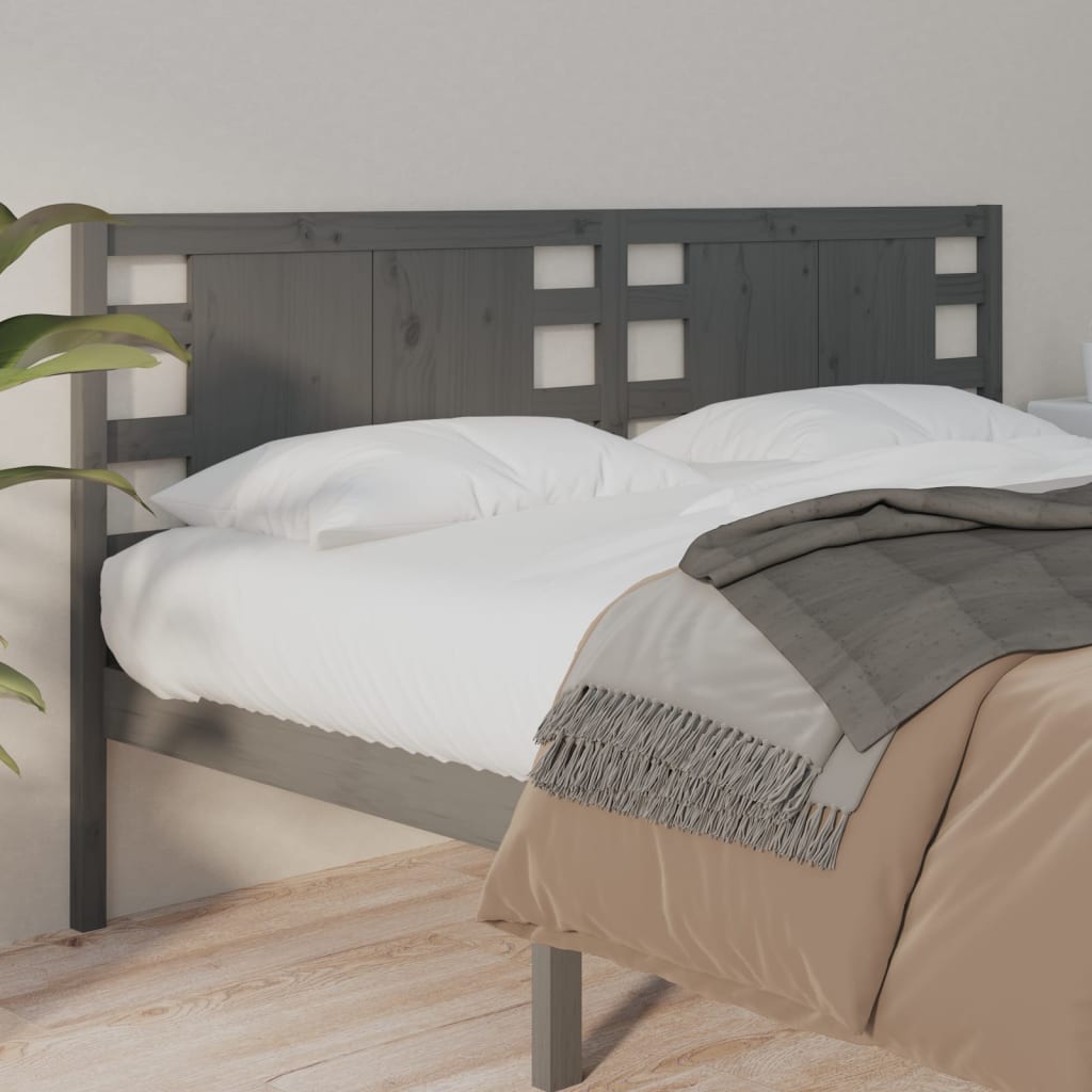 vidaXL Testiera per Letto Grigia 146x4x100cm in Legno Massello di Pino