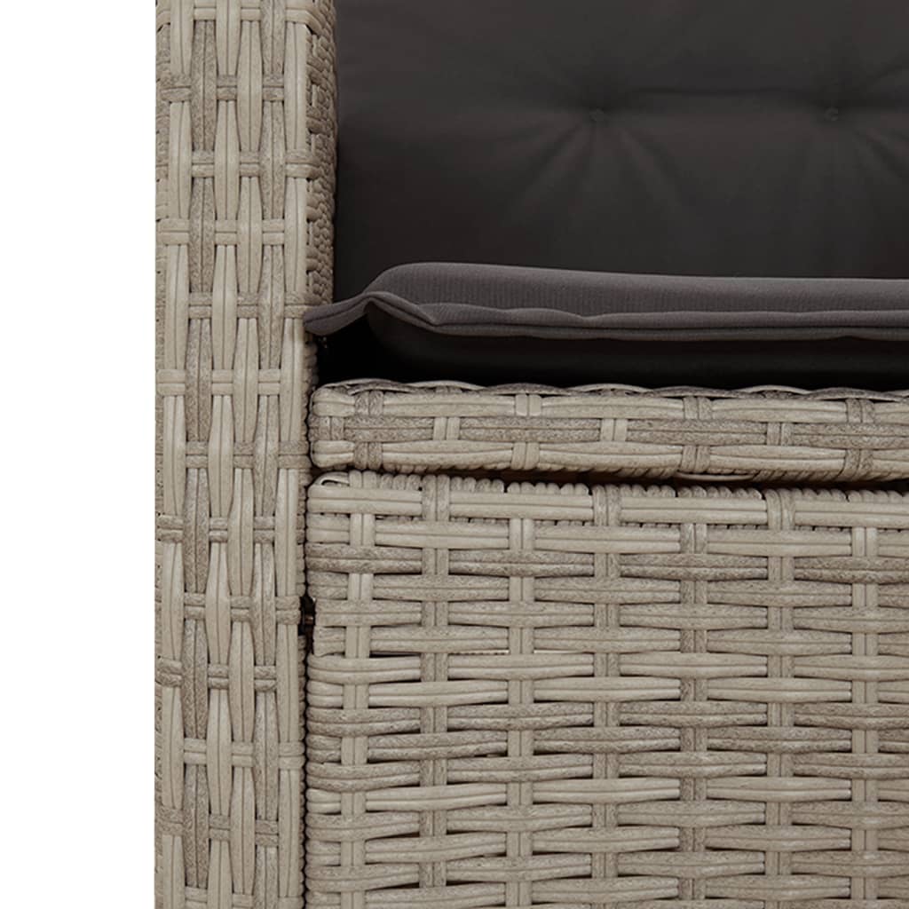 vidaXL Set Pranzo da Giardino 5pz con Cuscini Grigio Chiaro Polyrattan