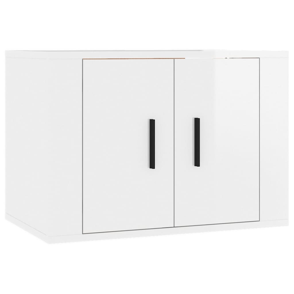 vidaXL Set Mobili Porta TV 3 pz Bianco Lucido in Legno Multistrato