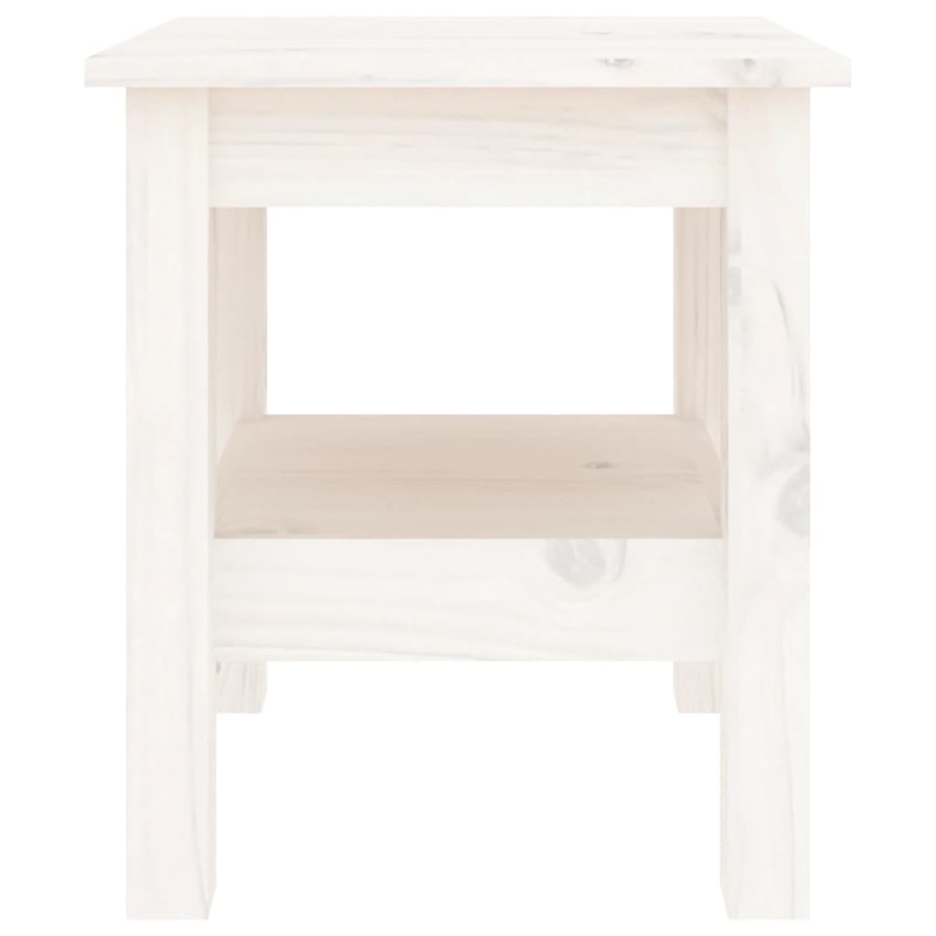 vidaXL Tavolino da Salotto Bianco 35x35x40 cm Legno Massello di Pino