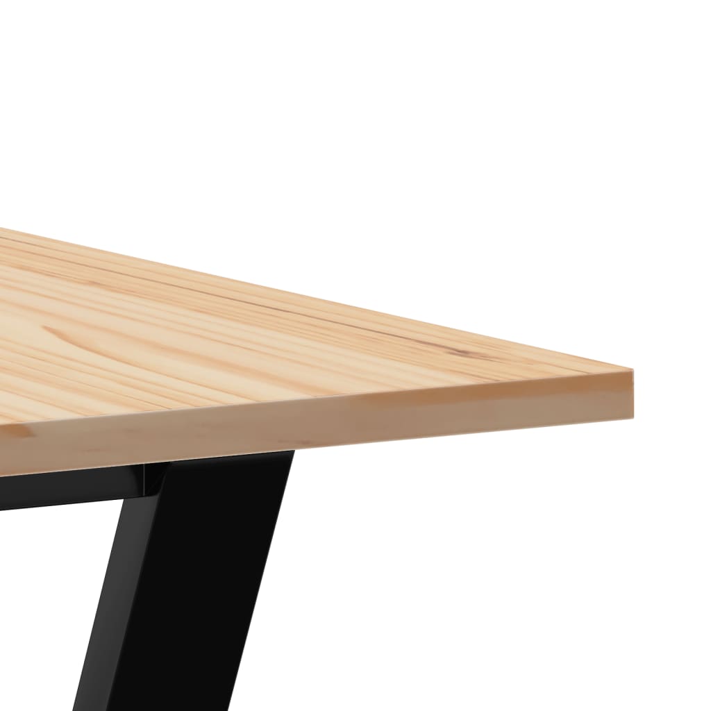 vidaXL Tavolo da Pranzo Telaio a Y 70x70x75 cm Legno Pino e Acciaio