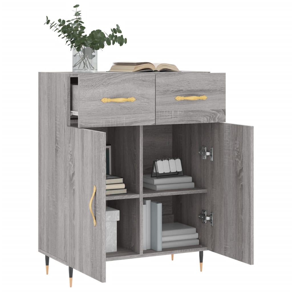 vidaXL Credenza Grigio Sonoma 69,5x34x90 cm in Legno Multistrato