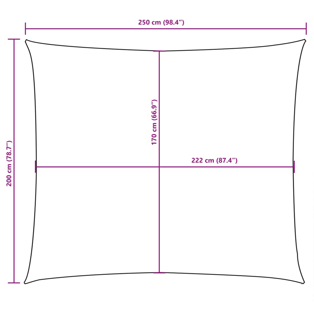 vidaXL Parasole a Vela in Tessuto Oxford Rettangolare 2x2,5 m Marrone