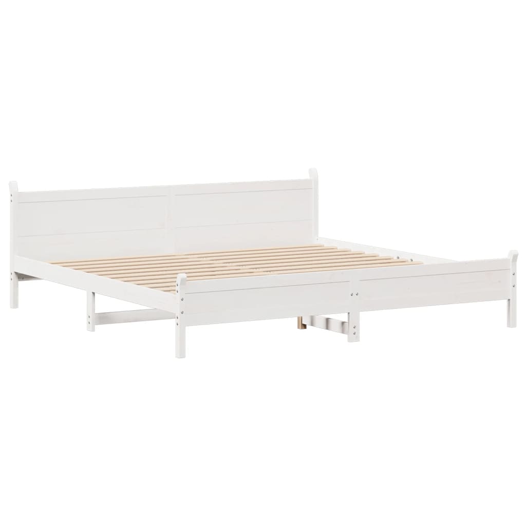 vidaXL Letto senza Materasso Bianco 180x200 cm Legno Massello di Pino