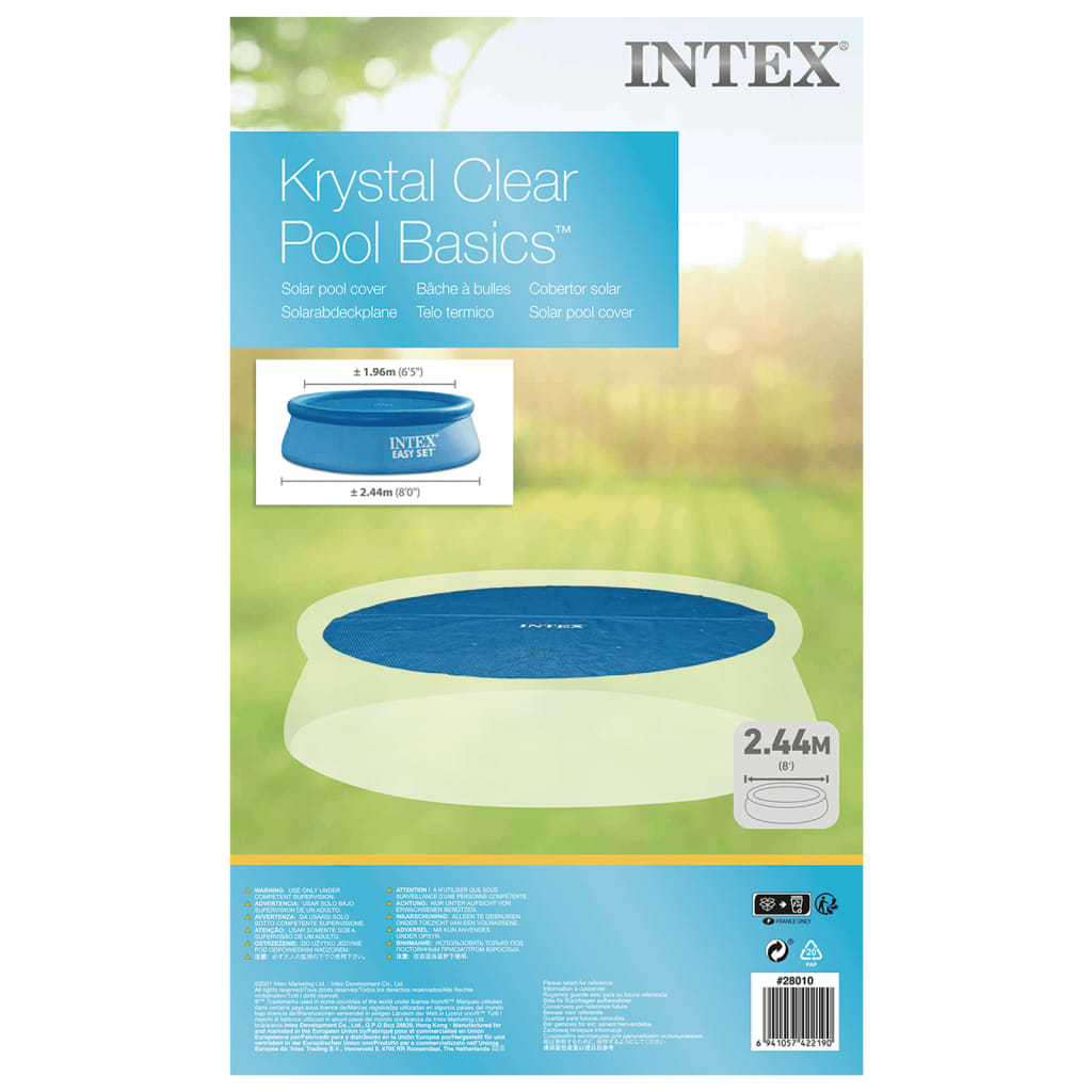 Intex Copertura Solare per Piscina Blu 206 cm in Polietilene