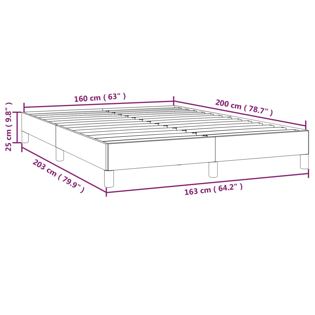 vidaXL Giroletto senza Materasso Crema 160x200 cm in Tessuto