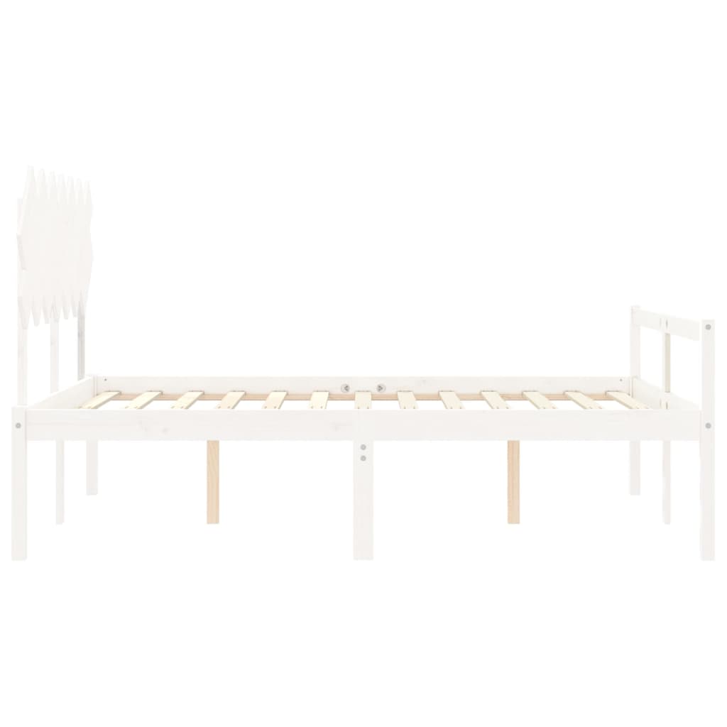 vidaXL Letto per Anziani con Testiera Bianco 140x200 cm Legno Massello