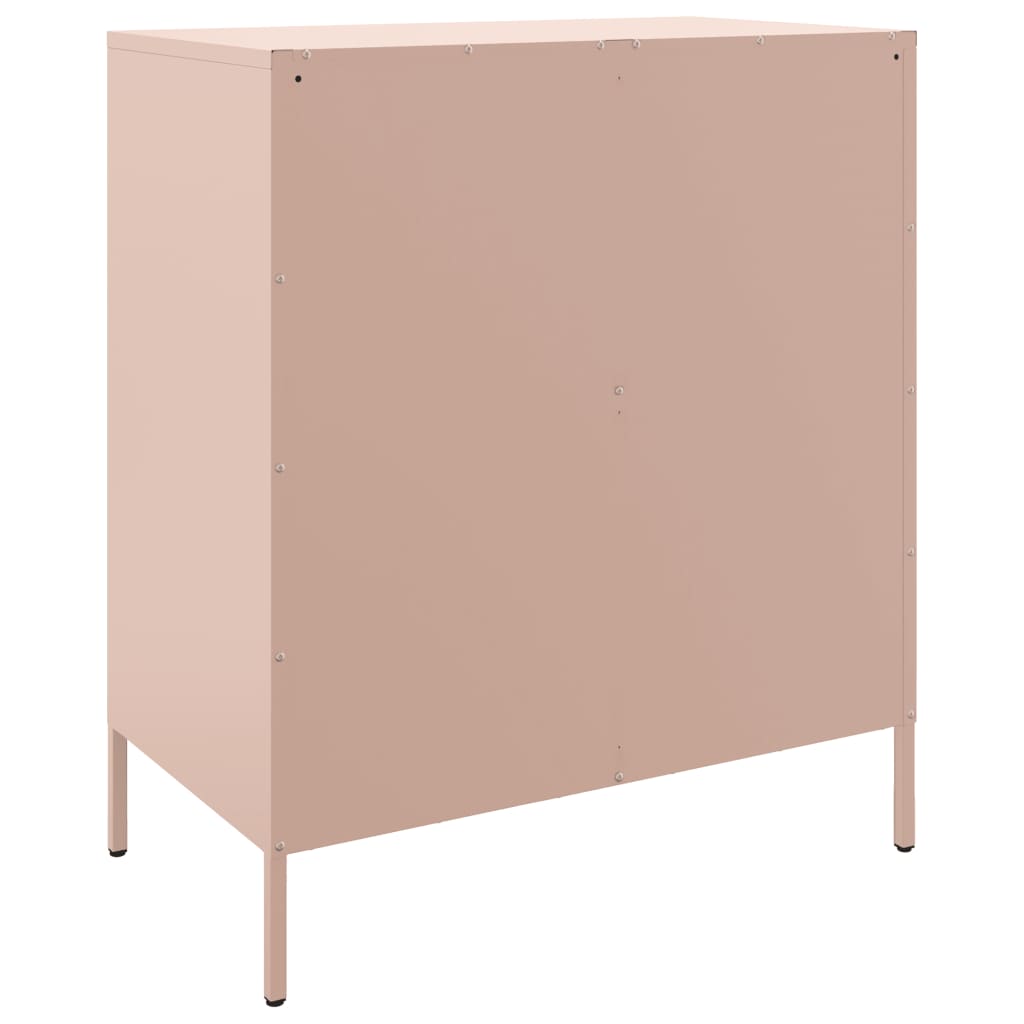 vidaXL Credenza Rosa 68x39x79 cm in Acciaio