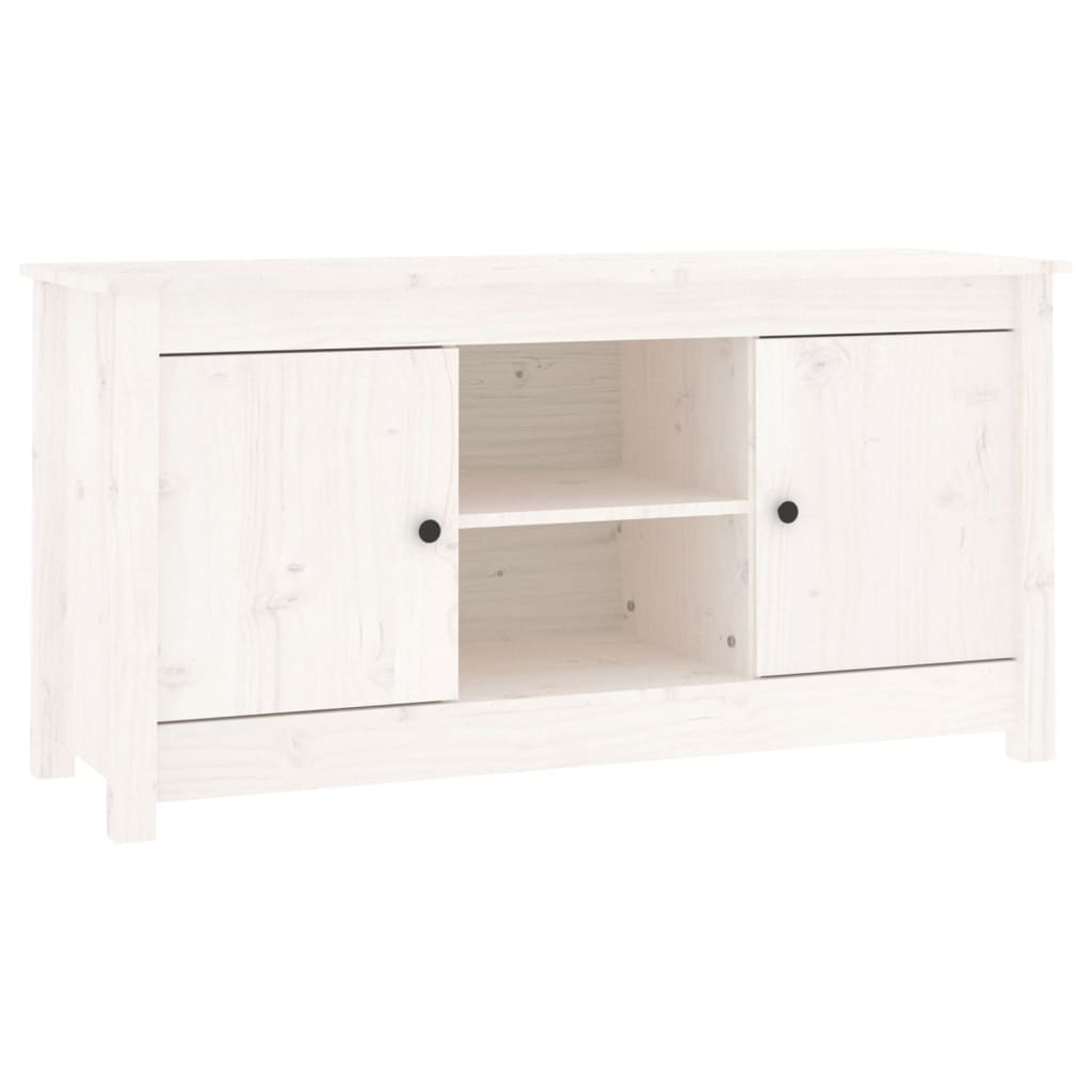 vidaXL Mobile Porta TV Bianco 103x36,5x52 cm in Legno Massello di Pino