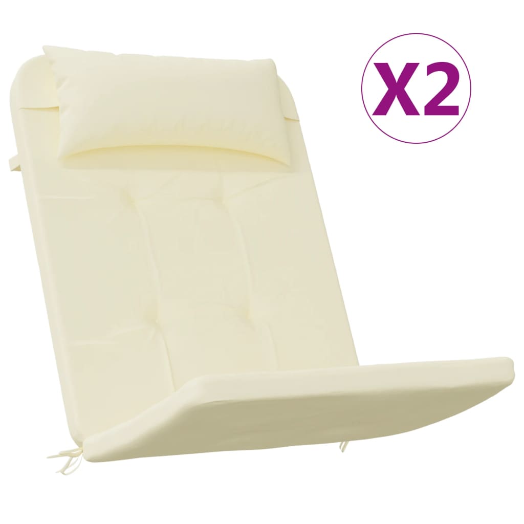 vidaXL Cuscini per Sedia Adirondack 2 pz Crema in Tessuto Oxford