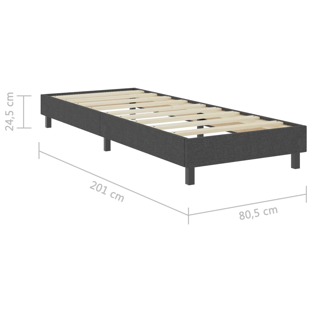 vidaXL Letto a Molle Grigio Scuro in Tessuto 80x200 cm