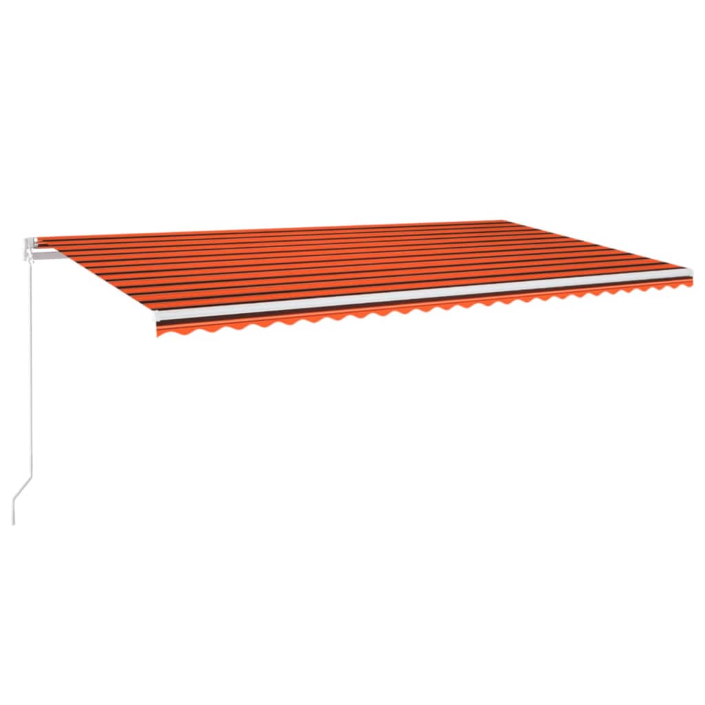 vidaXL Tenda da Sole Retrattile Manuale 600x350 cm Arancione e Marrone