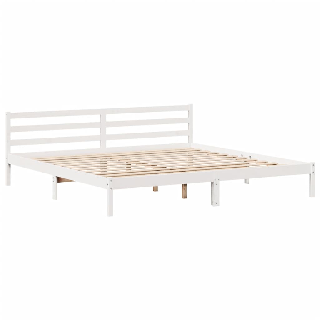 vidaXL Letto senza Materasso Bianco 180x200 cm Legno Massello di Pino