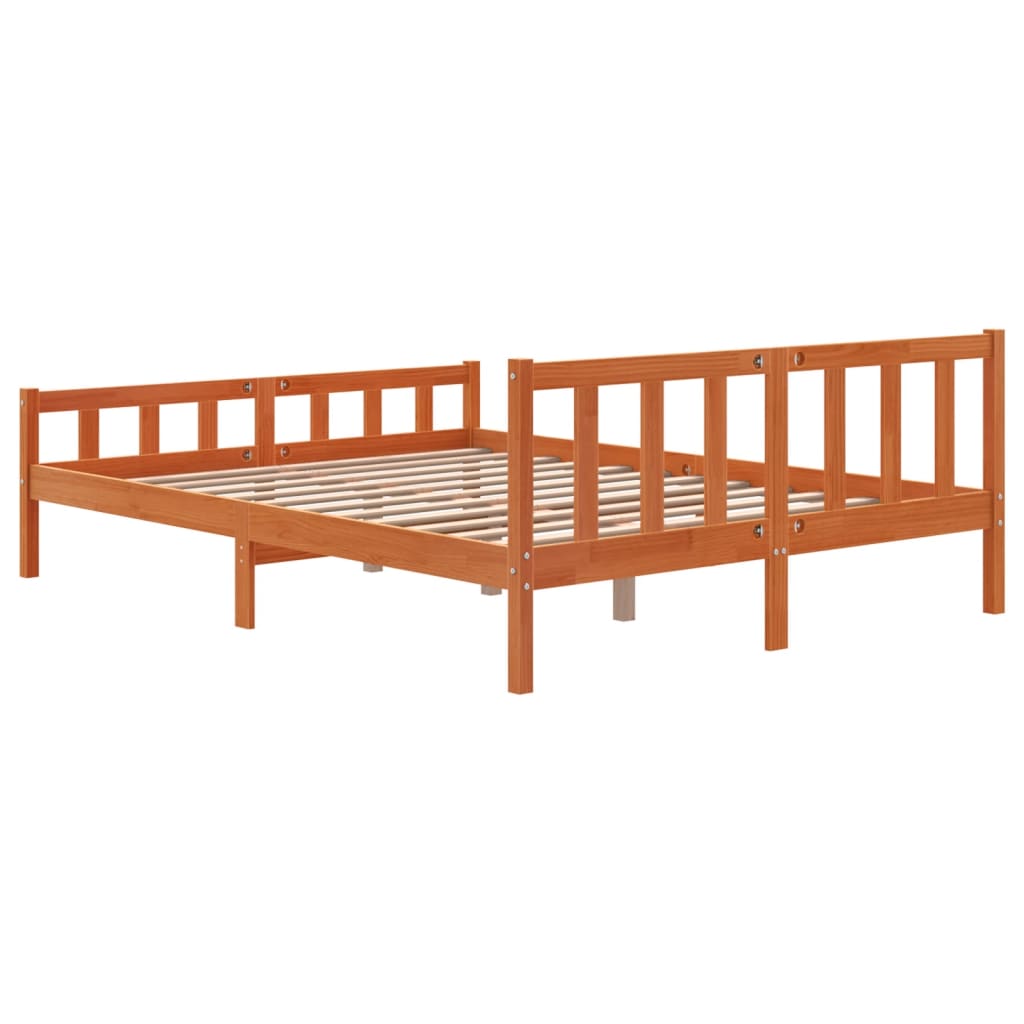 vidaXL Letto senza Materasso Marrone Cera 150x200 cm in Legno di Pino