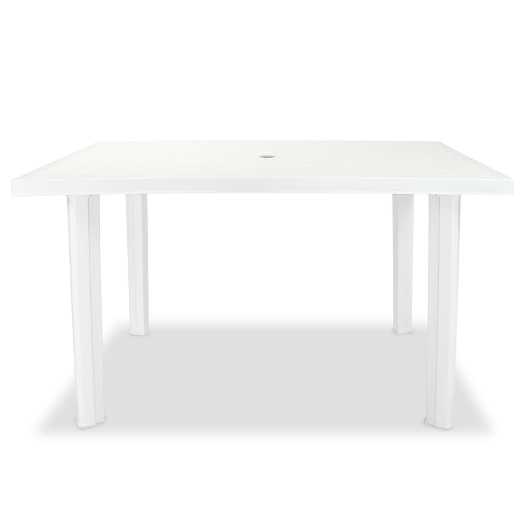 vidaXL Tavolo da Giardino Bianco 126x76x72 cm in Plastica