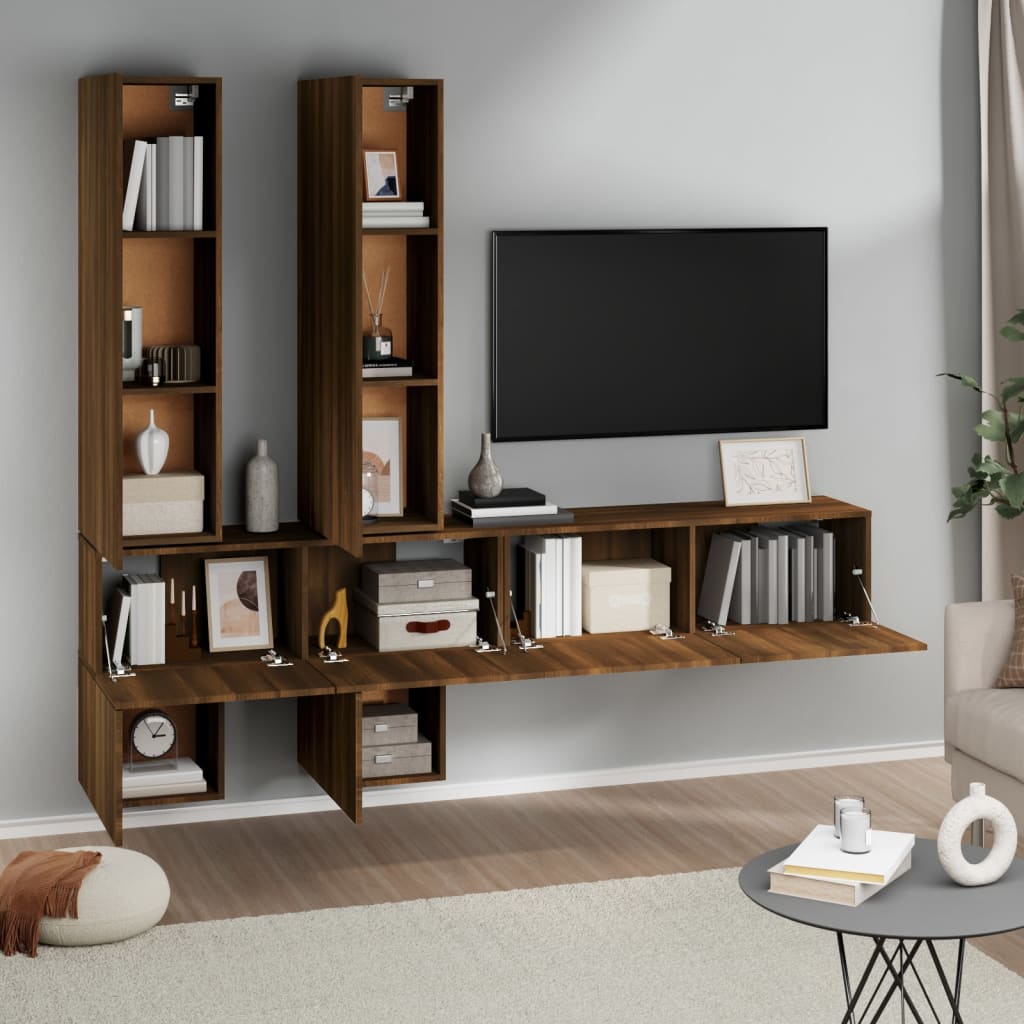 vidaXL Mobile Porta TV a Parete Rovere Marrone in Legno Multistrato