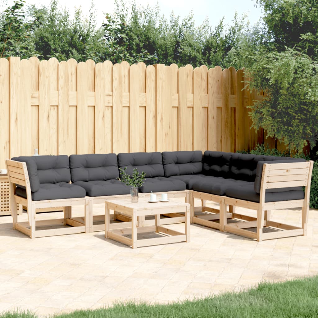 vidaXL Set Divani Giardino 6 pz con Cuscini in Legno Massello di Pino