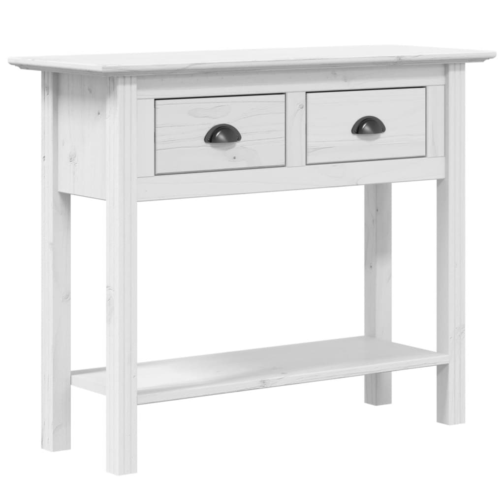 vidaXL Tavolo Consolle BODO 91x35x74 cm Legno Massello Pino Bianco