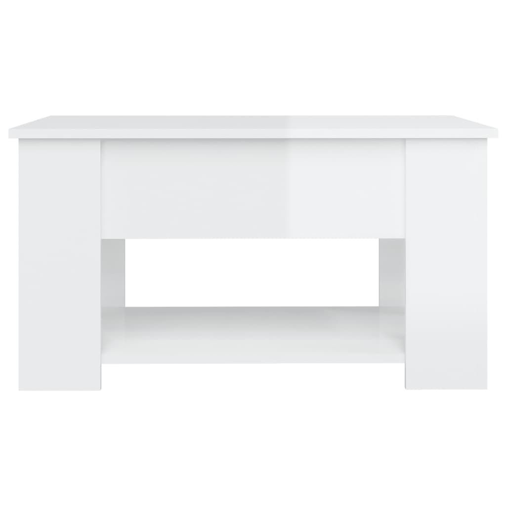 vidaXL Tavolino Salotto Bianco Lucido 79x49x41 cm in Legno Multistrato